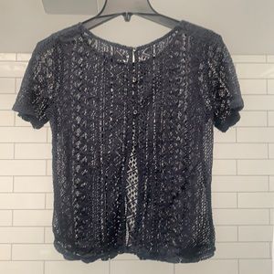 Navy blue lace shirt